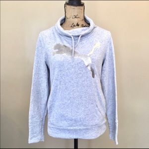 Gray Puma Cowl Neck Sweater Size Small
